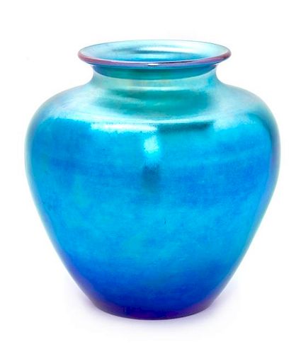 * Steuben, American, 20th Century, A Blue Aurene Vase