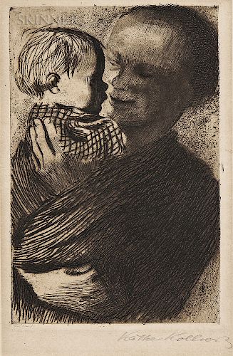 Käthe Kollwitz (German, 1867-1945)  Two Impressions of Mutter mit Kind auf dem Arm