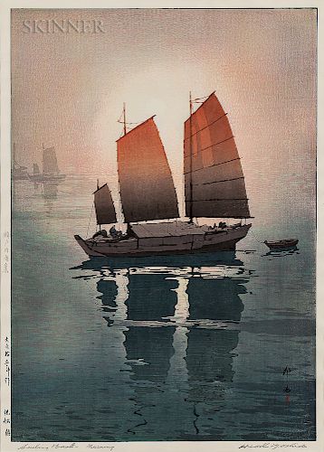 Hiroshi Yoshida (Japanese, 1876-1950)  Sailing Boats, Morning