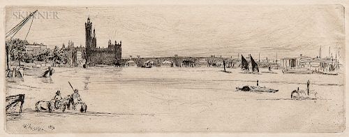 James Abbott McNeill Whistler (American, 1834-1903)  Old Westminster Bridge