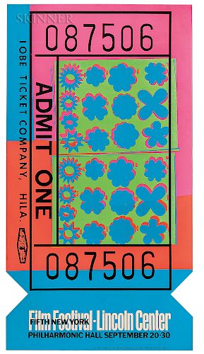 Andy Warhol (American, 1928-1987)  Lincoln Center Ticket