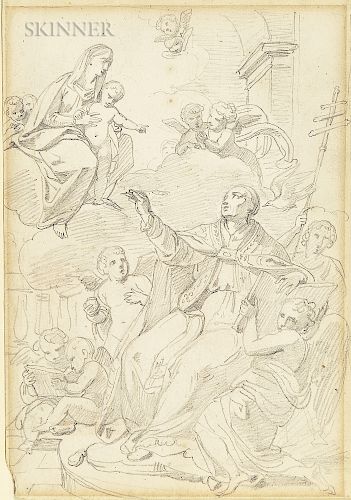 French School, 18th Century  St. Luke Drawing the Virgin
