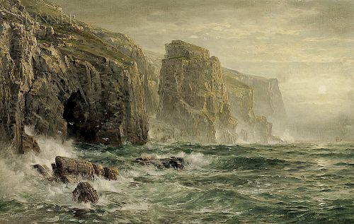 William Trost Richards (American, 1833-1905)  The Shores of Bude, Cornwall