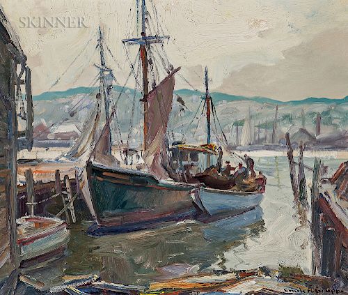 Emile Albert Gruppé (American, 1896-1978)  Gloucester Dock Scene
