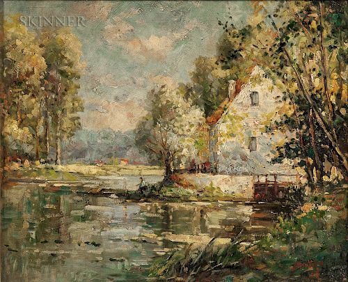 Pierre-Eugène Montézin (French, 1874-1946)  Landscape with Pond
