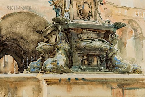 John Singer Sargent (American, 1856-1925)  Bologna Fountain