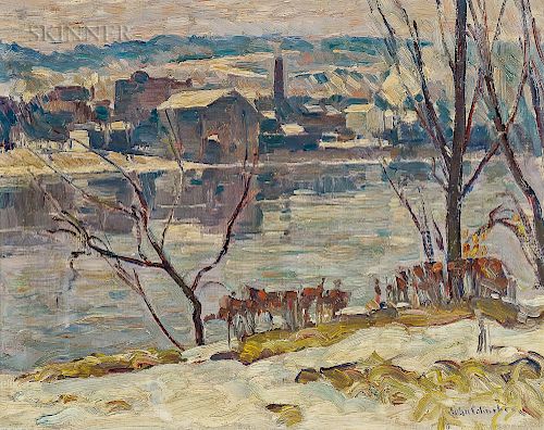 John Fulton Folinsbee (American, 1892-1972)  River Landscape