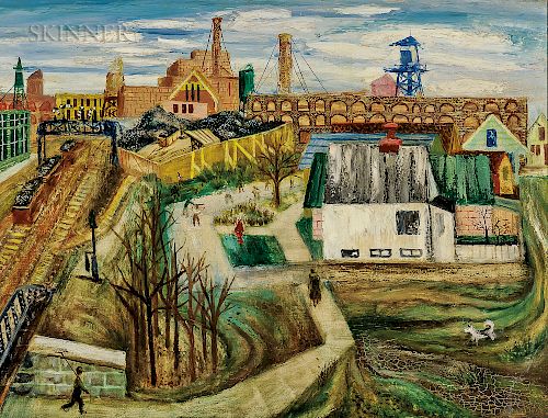 Aaron Bohrod (American, 1907-1992)  Factory Scene