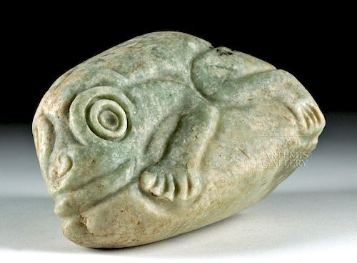 Large Olmecoid Jade Frog Carving