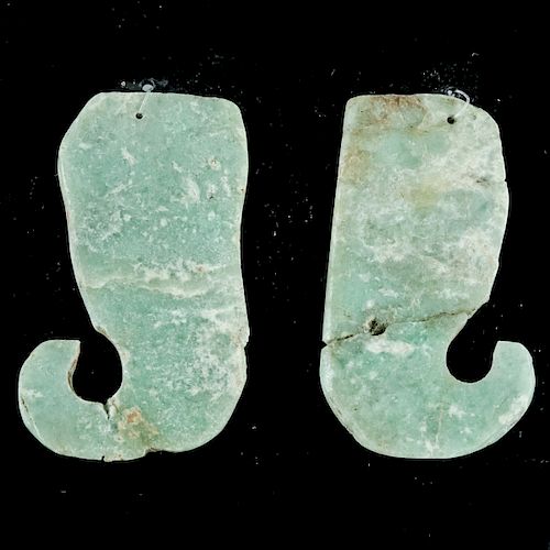 Mayan Greenstone Earrings (Matched Pair)