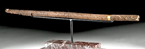 Paracas Wood and Gold Scepter