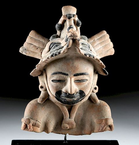 Veracruz Pottery Bust of Woman with Coyote Headdress