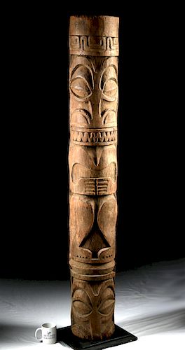 Massive 19th C. Marquesas Island Wood Tiki Figure