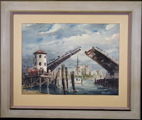 Robert Chase  (B. 1919) Sarasota Bridge