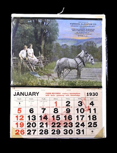 1930 Farmers Elevator Co. Illustrated Calendar