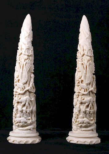 Faux Ivory Animal Decorative Tusks