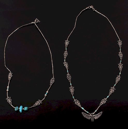 Zuni Native American Sterling Fetish Necklaces