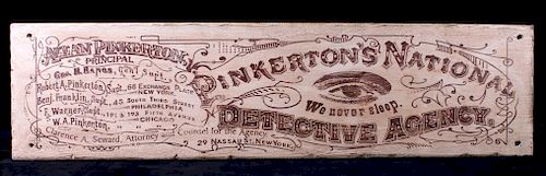 Allan Pinkerton National Detective Agency Sign