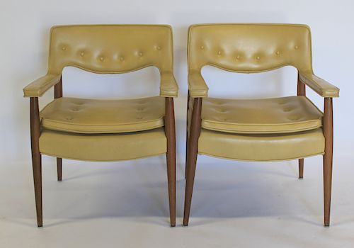 MIDCENTURY. Pair Of Upholstered Arm Chairs.