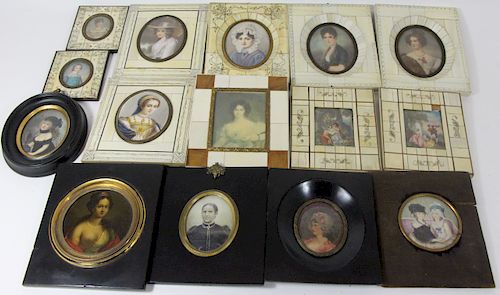 Grouping Of 15 Framed Miniatures.