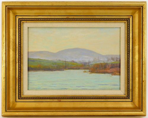 Robert Nisbet O/B Mountain View Landscape Painting