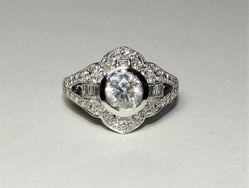 FINE Platinum 1.03ct Diamond Ladys Engagement Ring