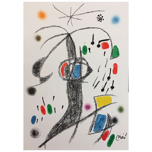 JOAN MIRÓ, N° XIX from "Maravillas con variaciones acrósticas en el jardín de Miró" portafolio, 1975. 