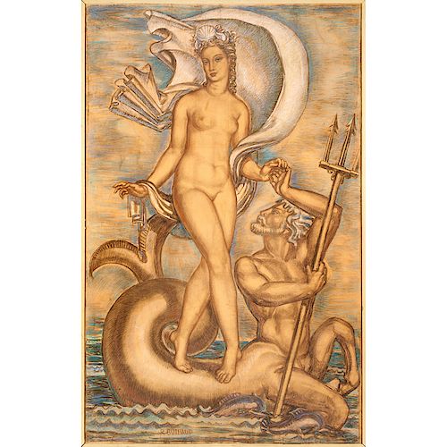 RENE BUTHAUD Massive cartoon (Venus and Neptune)