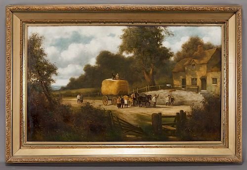 Charles Vickers "Untitled (Peasants hauling hay)"