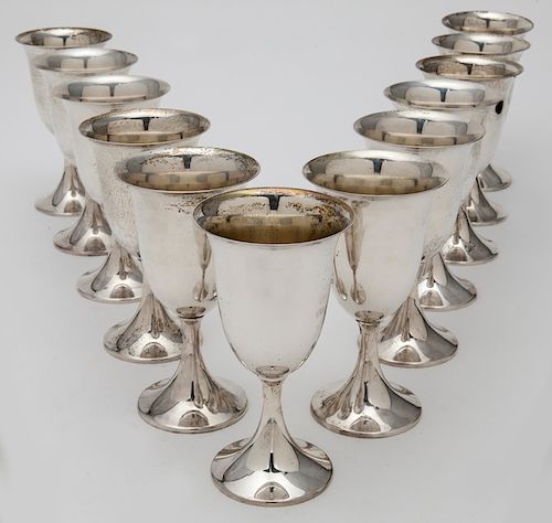 (12) PSCO sterling silver goblets.
