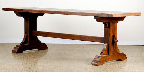 FRENCH OAK LIBRARY TABLE CIRCA 1900