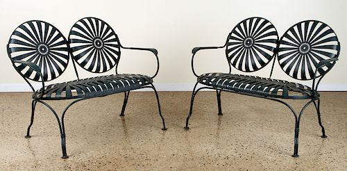 PAIR FRANCIS CARRE STYLE IRON SPRING CHAIRS 1940