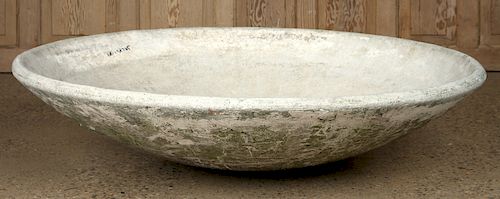FRENCH CAST STONE DISC FORM PLANTER BY WILLY GUHL