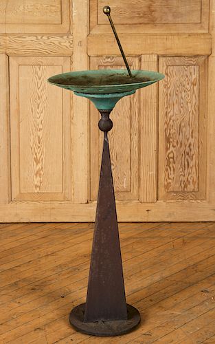 TOM TORRENS PATINATED COPPER AND IRON SUNDIAL