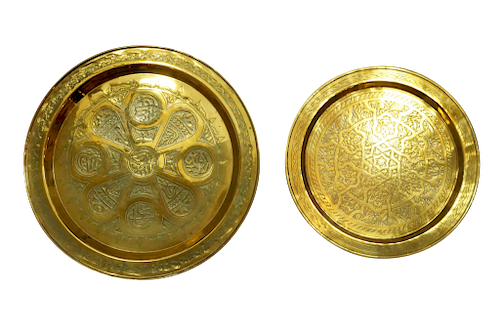 Persian Hand Hammered Brass Trays