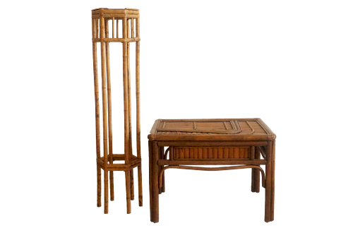 Bamboo Plant Stand and Side Table
