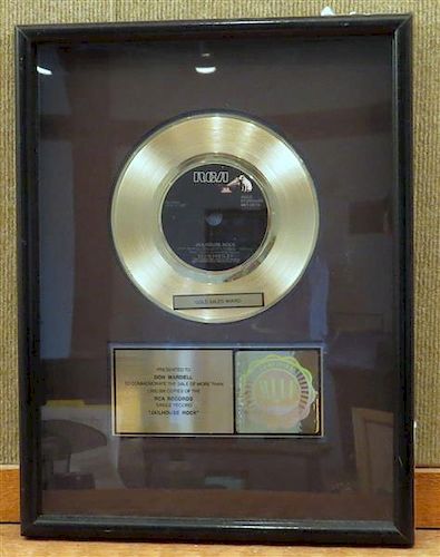 Elvis Presley  Jaillhouse Rock Gold Record  Sales Awad