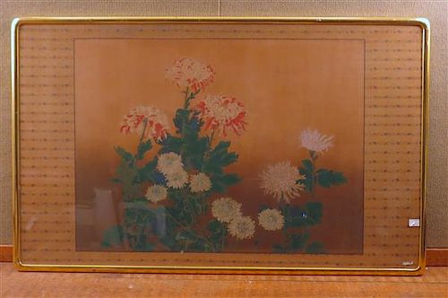 Asian Watercolor Acrilic Flowers Painting