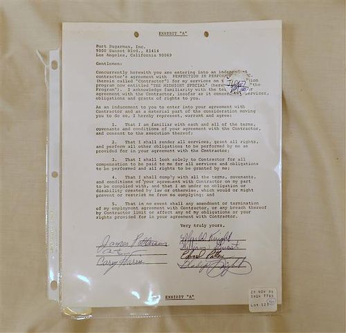 Autograph Midnight Special Gladys Knight &amp; the Pips Signed Contract 