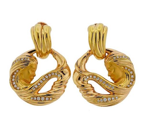 Carrera Y Carrera 18k Gold Diamond Earrings 