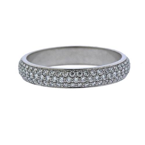 Cartier Pave Diamond 18k Gold Eternity Wedding Band Ring