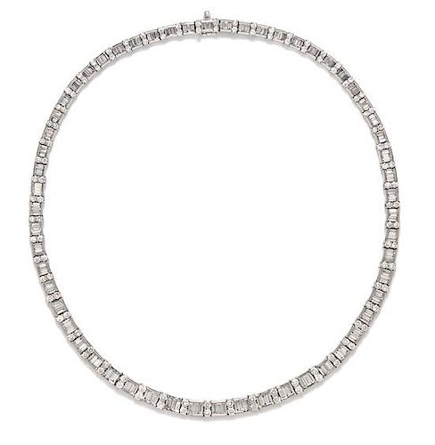 A Platinum and Diamond Necklace, 55.90 dwts.