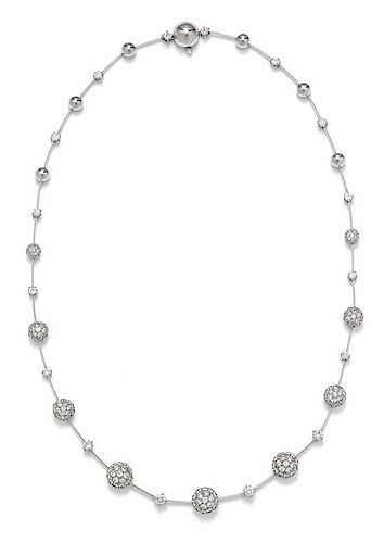 An 18 Karat White Gold and Diamond Necklace, Stefan Hafner, 16.70 dwts.