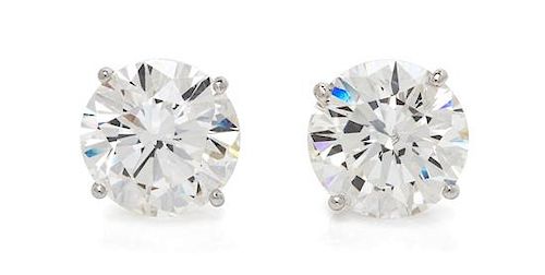 A Pair of Platinum and Diamond Stud Earrings, 2.90 dwts.