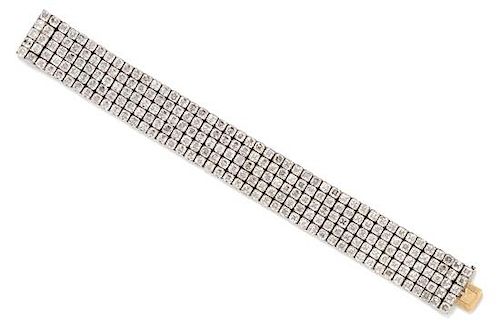 A Platinum and Diamond Bracelet, 44.80 dwts.