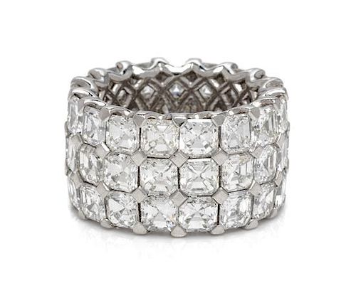 A Platinum and Diamond Eternity Band, 12.60 dwts.