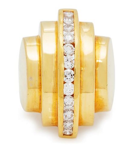 An 18 Karat Yellow Gold and Diamond Ring, Susan Berman, 13.30 dwts.