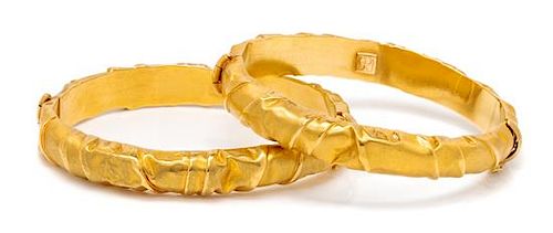 A Pair of 18 Karat Yellow Gold Bangle Bracelets, Faranakas, 26.20 dwts.