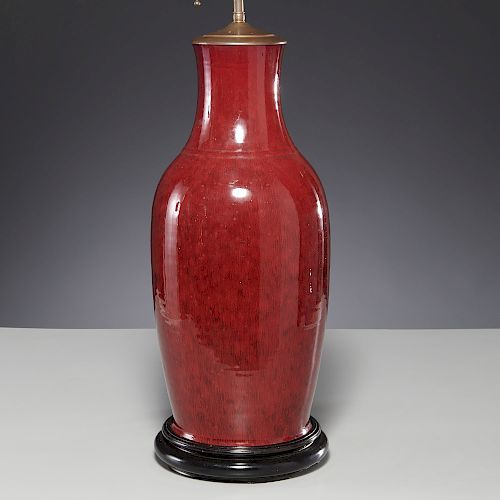 Chinese sang de boeuf vase lamp