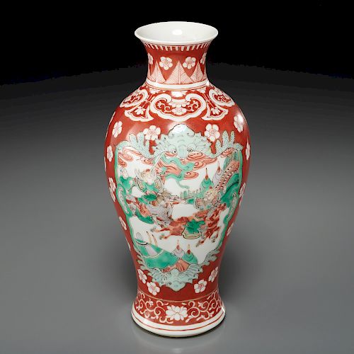 Chinese famille rose baluster vase